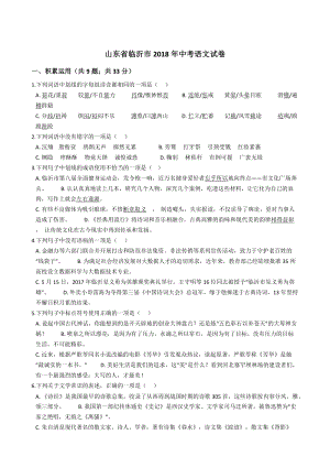 2018年山東省臨沂市中考語(yǔ)文試卷.docx