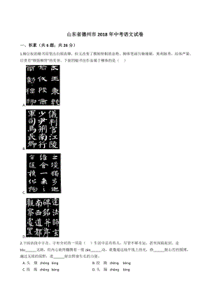 2018年山東省德州市中考語文試卷.docx