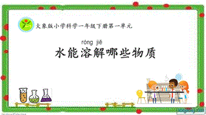 大象版一年級下冊科學(xué)1.3水能溶解哪些物質(zhì)公開課課件（河南禹老師市級優(yōu)課）.pptx