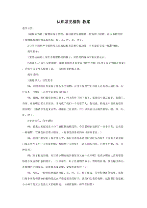 大象版一年級下冊科學2.1《認識常見植物》優質教案（河南王老師）.doc