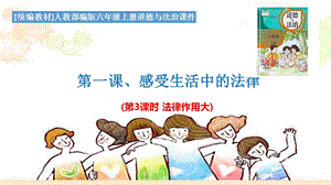 部編版六年級上冊道德與法制1.感受生活中的法律（課時3：法律作用大）課件.pptx