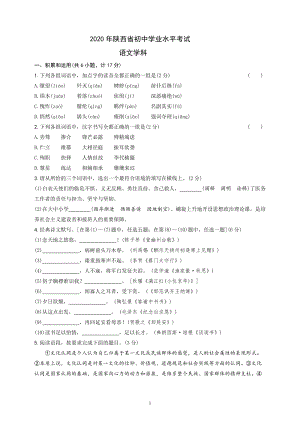 2020年陜西中考語文真題含答案.doc