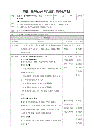 人教版九年級下冊化學課題2酸和堿的中和反應第2課時教案.doc
