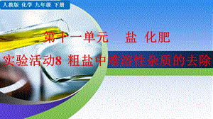 人教版九年級下冊化學實驗活動8粗鹽中難溶性雜質的去除課件.pptx