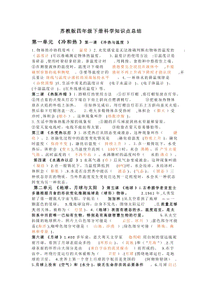 蘇教版四年級下冊科學(xué)知識點總結(jié)（3頁）.docx