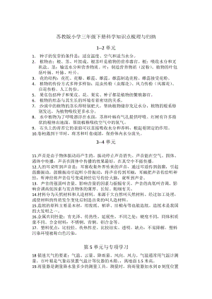 蘇教版三年下冊科學重點概念知識點梳理.doc