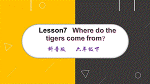科普版六年級(jí)下冊(cè)英語(yǔ)-Lesson 7 Where do the tigers come from課件.pptx