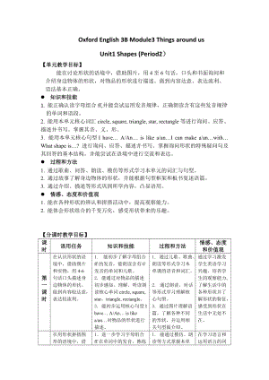 牛津上海版三年級下冊英語Unit1 Shapes(Period2） 教案（上海縣級優課）.docx