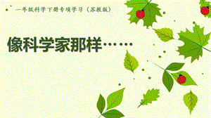 蘇教版一年級下冊科學(xué)專項(xiàng)學(xué)習(xí)像科學(xué)家那樣課件（遼寧部級優(yōu)課）.ppt