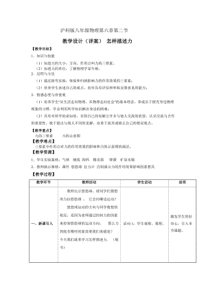 滬科版八年級物理6.2《怎樣描述力》教案（周老師安徽部級優課）.doc