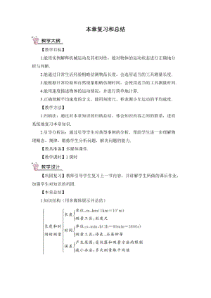 滬科版八年級物理第2章復習和總結教案含教學反思.doc