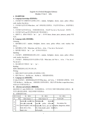 牛津上海版四年級上冊英語Module2Unit2教案.doc