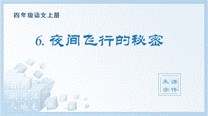 人教部編版四年級上冊語文（生字課件）6.夜間飛行的秘密.pptx