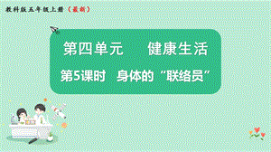 2021新版教科版版五年級上冊科學4.5身體的聯絡員-課件（教學ppt).pptx