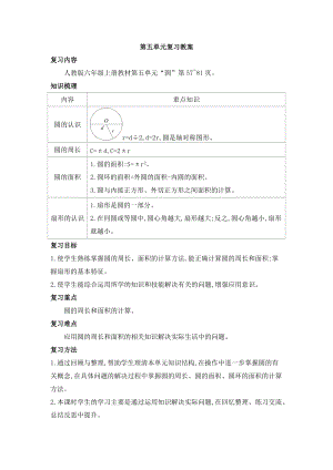人教版六年級上冊數學第五單元復習教案.doc