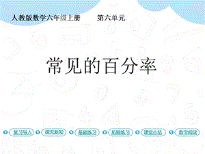 人教版六年級上冊數學第6單元第2課時常見的百分率課件.pptx