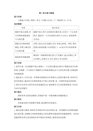 人教版六年級上冊數學第二單元復習教案.doc