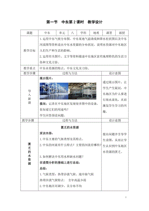 人教版七年級下冊地理8.1中東第2課時教學設計.doc