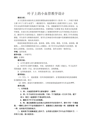 人教版二下美術(shù)第8課葉子上的小“血管-教案（平老師公開課教學(xué)設(shè)計(jì)）.docx