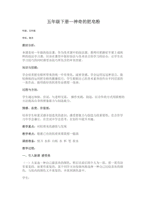 人教版五下美術第8課神奇的肥皂粉-教案（魯老師公開課教學設計）.doc