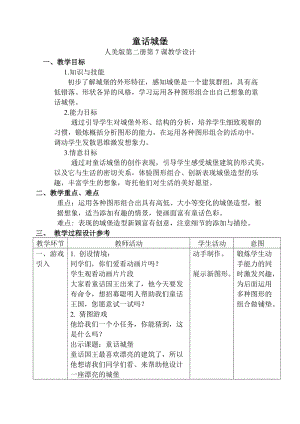 人美版一下美術(shù)7.童話城堡-教案（傅老師公開課教學(xué)設(shè)計(jì)）.doc