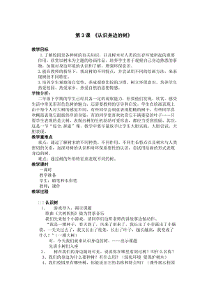人美版二下美術第3課 認識身邊的樹-教案（秦老師公開課教學設計）.doc