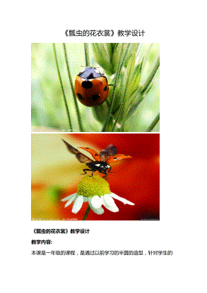 人教版一下美術第8課《瓢蟲的花衣裳》教案（李老師公開課教學設計）.doc