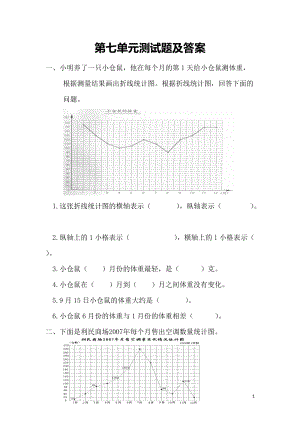 青島版五年級(jí)上冊(cè)數(shù)學(xué)第七單元單元測(cè)試題（含答案）.doc