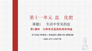 人教版九下化學第十一章課題1生活中常見的鹽第1課時-幾種常見鹽的性質和用途課件.pptx
