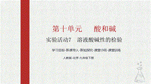 人教版九下化學第十章實驗活動7溶液酸堿性的檢驗課件.pptx