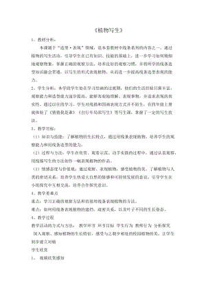 人美版四年級下冊美術(shù)-1植物寫生教案.doc