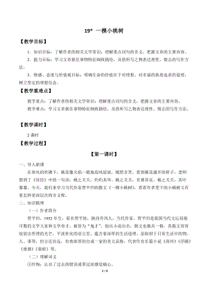 人教部編版（54制）七年級下冊語文19一棵小桃樹 教案.docx