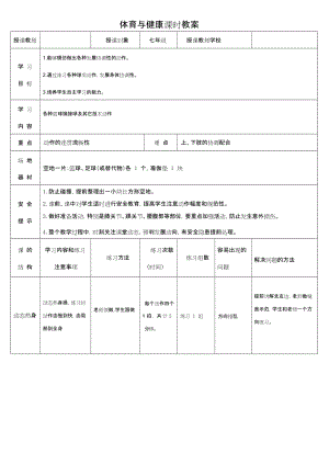 初中體育-七年級-球類步法協調性練習教學設計.docx