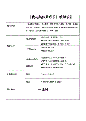 人教部編版七下道德與法制8.2《我與集體共成長》教案（偉吳老師獲獎教學設(shè)計）.docx