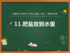 蘇教版三年級上冊科學11.把鹽放到水里（第一課時） 教學課件.ppt
