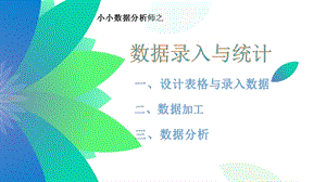 川教版七上信息技術(shù)2.2 數(shù)據(jù)錄入與分析 課件.pptx