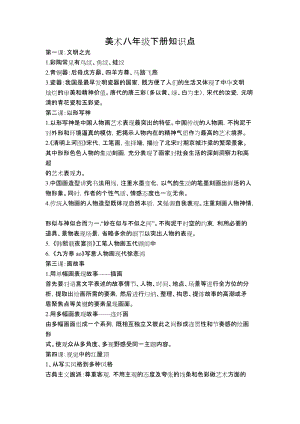 湘美版美術(shù)八年級(jí)下冊(cè)知識(shí)點(diǎn).docx