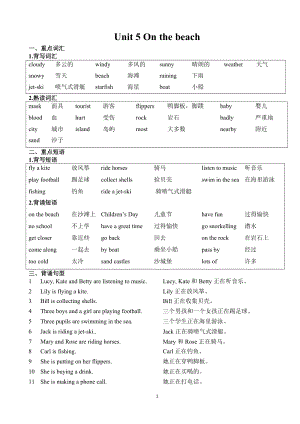 外研劍橋版五年級下冊英語Unit 5知識點.doc