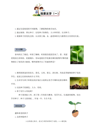 小學勞動與技術四年級-我要發芽（一）（教案）.docx