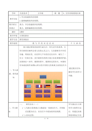 教科版（云南）五下信息技術第8課層次結構展現出來教學設計.docx