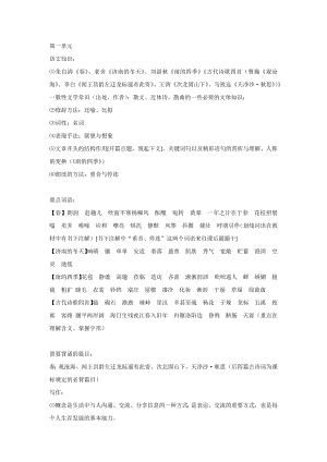 初一語文上冊：第一次月考重點知識清單.docx