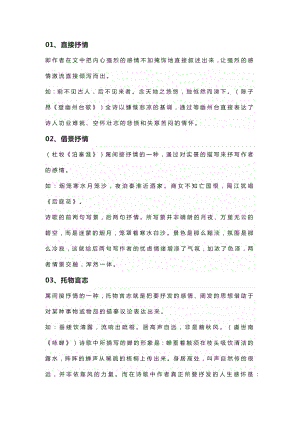 初中語(yǔ)文考試詩(shī)歌鑒賞15種常用表現(xiàn)手法.docx