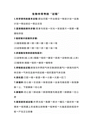 初中生物70個中考、期末必考知識點.docx