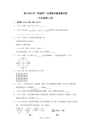 第九屆小學五年級“希望杯”全國數學邀請賽試卷附答案1.doc