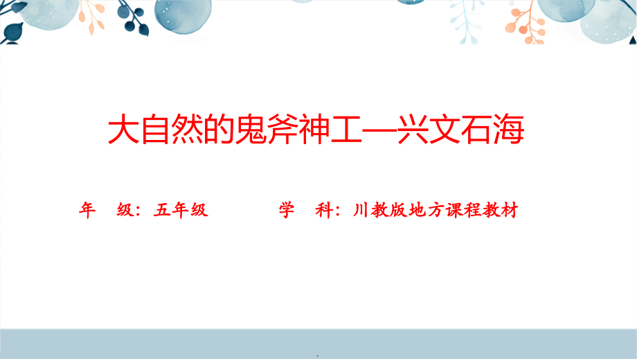 地方教材-可愛的四川《大自然的鬼斧神工——興文石海》課件+配套教案.rar