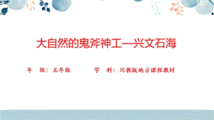 地方教材-可愛的四川《大自然的鬼斧神工——興文石海》課件（17張）.pptx