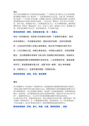 初中語文作文素材：萬能人物素材.docx