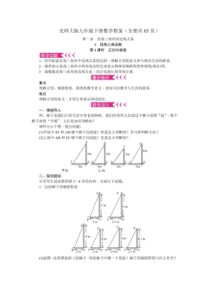 北師大版九年級下冊數學教案（全冊共85頁）.doc