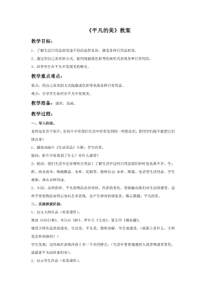 人教版四年級下冊美術《平凡的美》教案1.doc