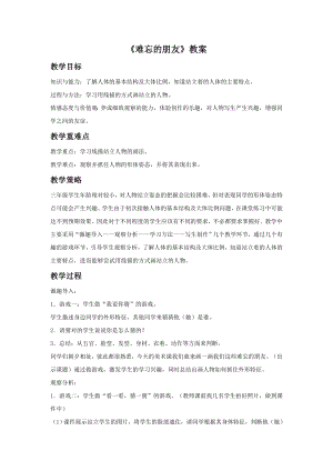 人教版三年級下冊美術《難忘的朋友》教案2.doc